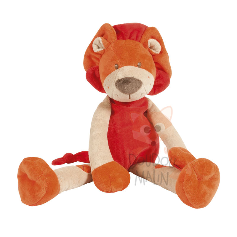  jungle peluche lion rouge beige orange 